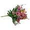 Set of 4 Mini Mum Bouquet 15.5 Inch Artificial Floral Arrangement with Pink Purple Yellow Paper Flowers Foam Buds Greenery for Spring Summer Decor